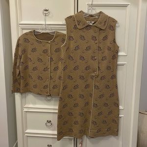 Knit sleeveless dress with matching cardigan